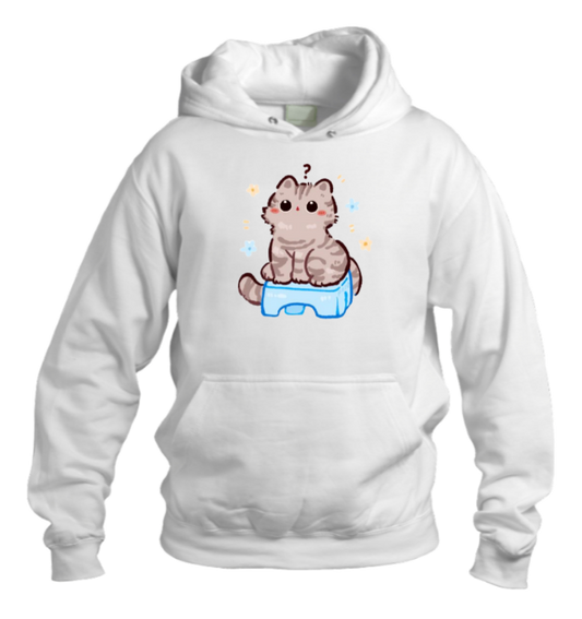 cat Oversize Hoodie White 110