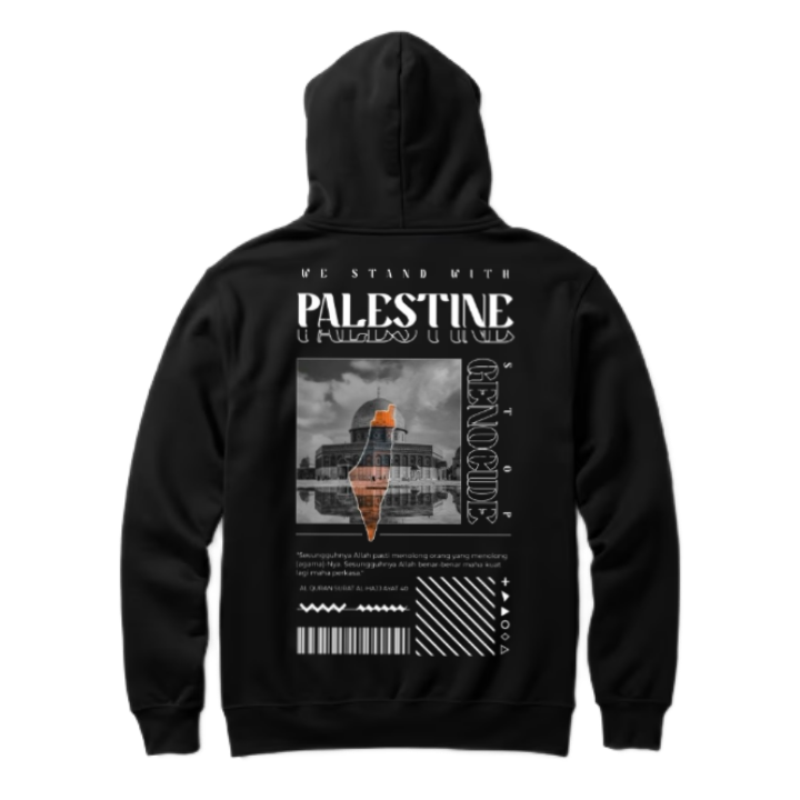PALESTINE Back text oversize hoodie back 110