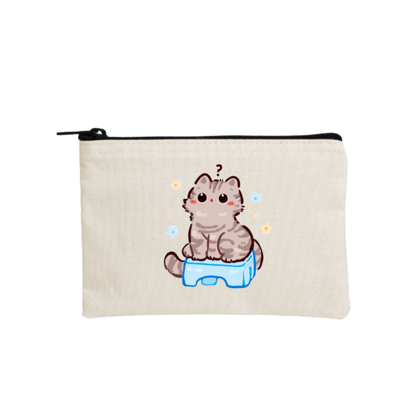 cat wallet pencil case Beige 111
