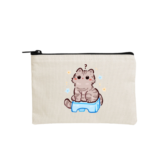 cat wallet pencil case Beige 111
