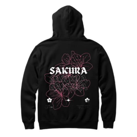 SAKURA One Size hoodie Black Back 111