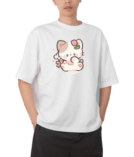 cat One Size t- shirt White 111