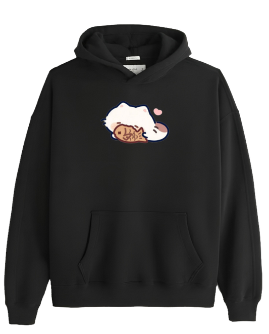 cat Oversize Hoodie Black 112