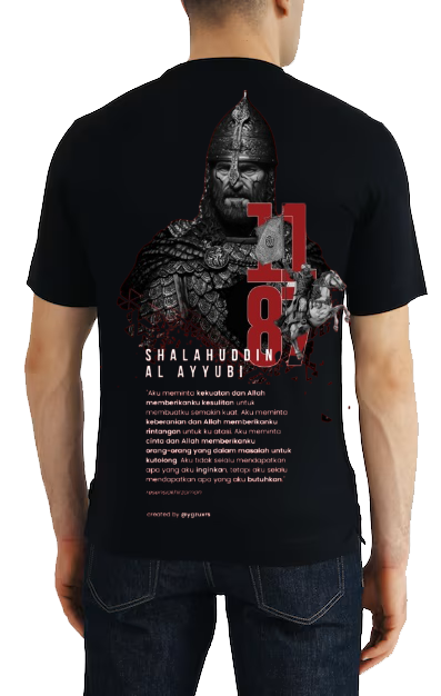 Shalahuddin Al Ayyubi Back text One Size t- shirt Black Back 107