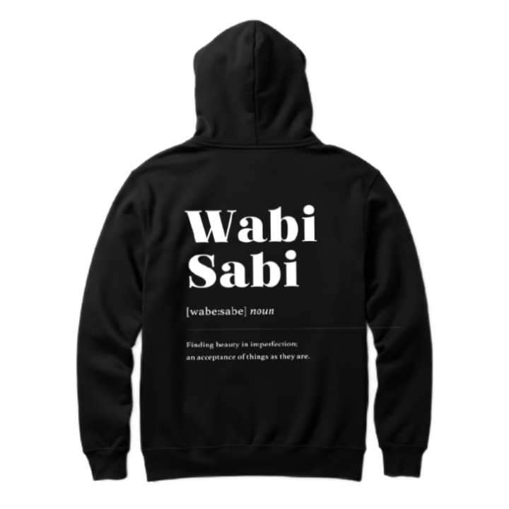 Wabi Sabi Back text oversize hoodie back 112