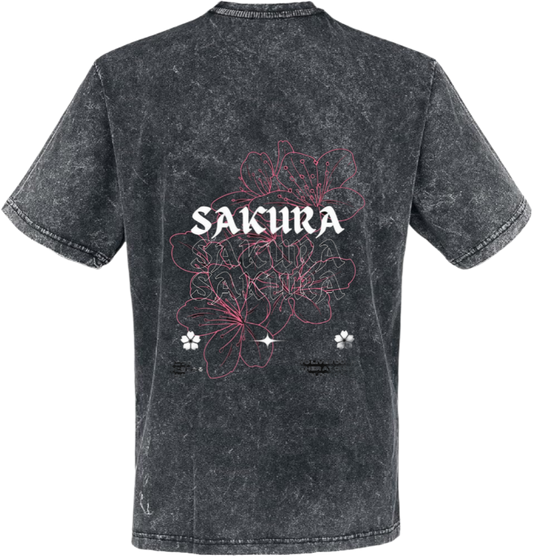 SAKURA t- shirt One Size Washed Back 112