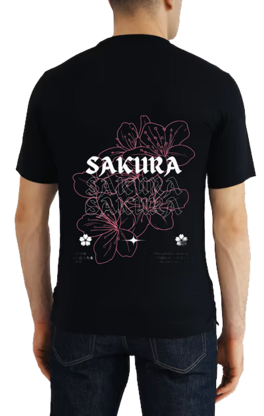 SAKURA t- shirt One Size Black back 113