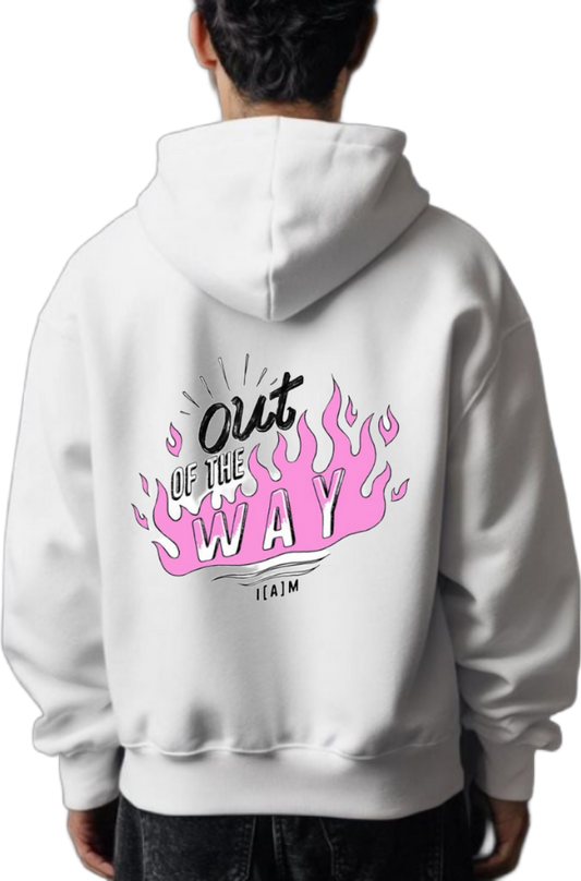 outs OF THE WAY One Size hoodie White Back 114