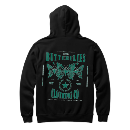 BUTTERFLIES One Size hoodie Black Back 114