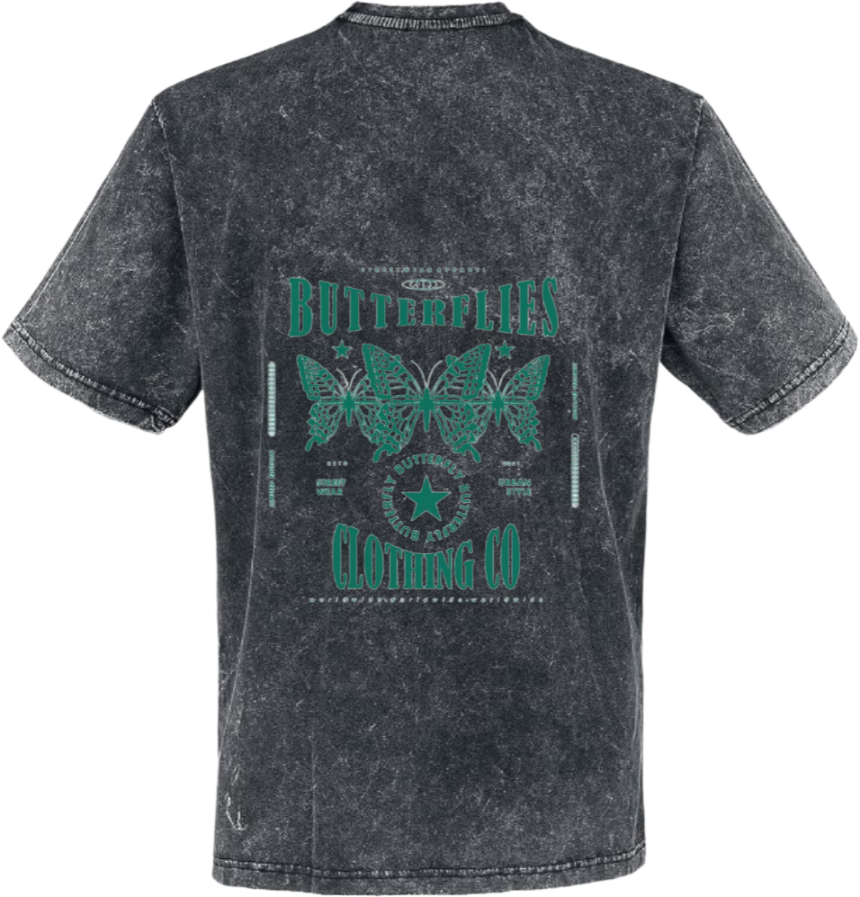 Butterflies t- shirt One Size Washed Back 115