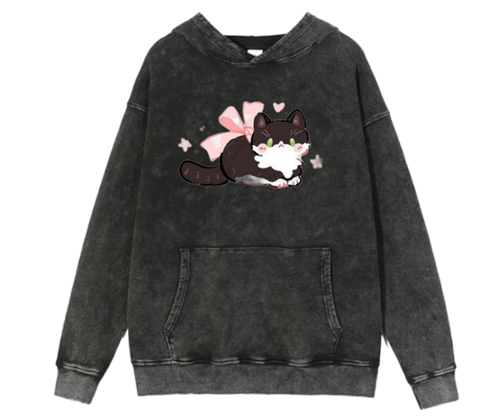cat Oversize Hoodie Washed 115