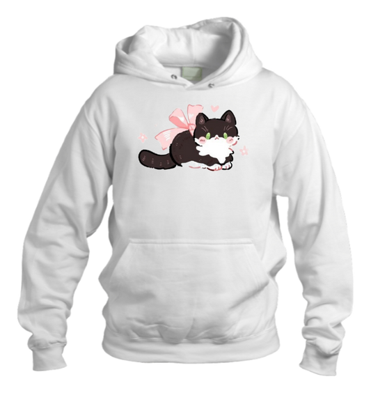 cat Oversize Hoodie White 115