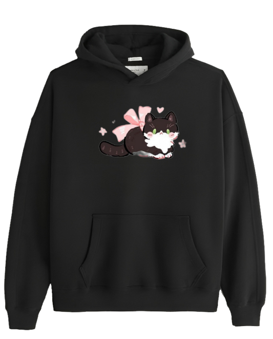 cat Oversize Hoodie Black 115