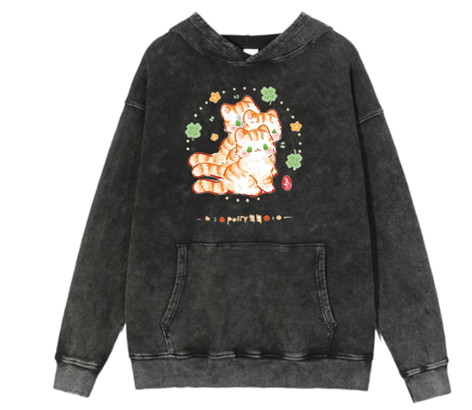 cat Oversize Hoodie Washed 116
