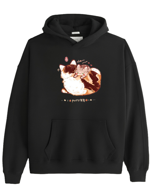 cat Oversize Hoodie Black 116