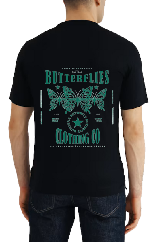 BUTTERFLIES t- shirt One Size Black back 116