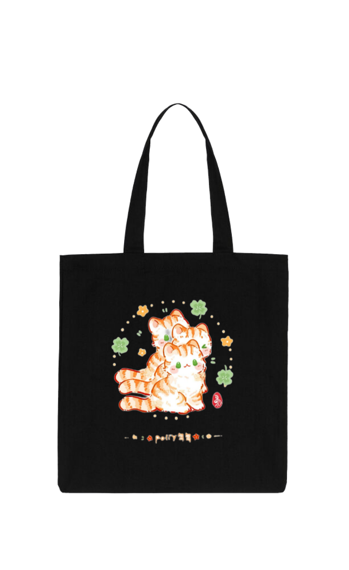 cat tote bag Black 116