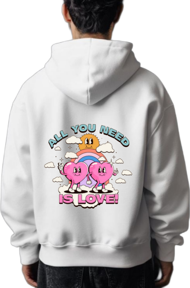 ALL YOU NEED One Size hoodie White Back 117