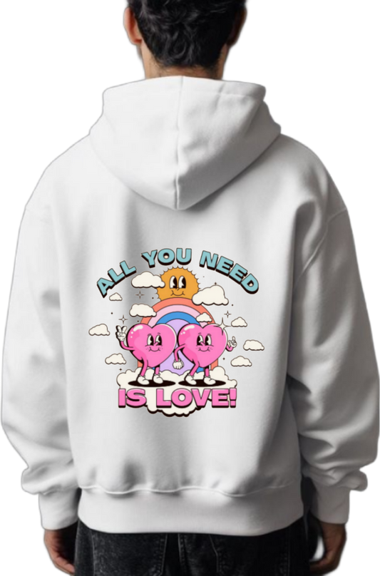 ALL YOU NEED One Size hoodie White Back 117