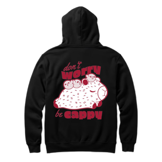 don't worry be cappy One Size hoodie Black Back 117