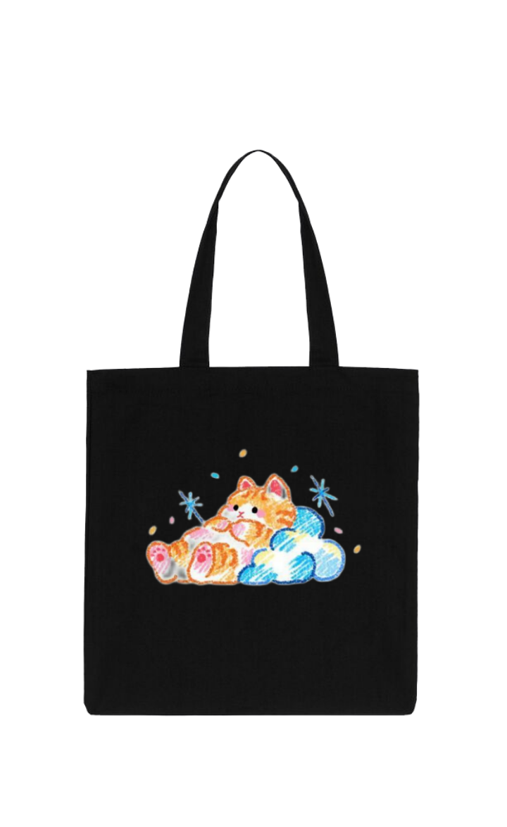 cat tote bag Black 117