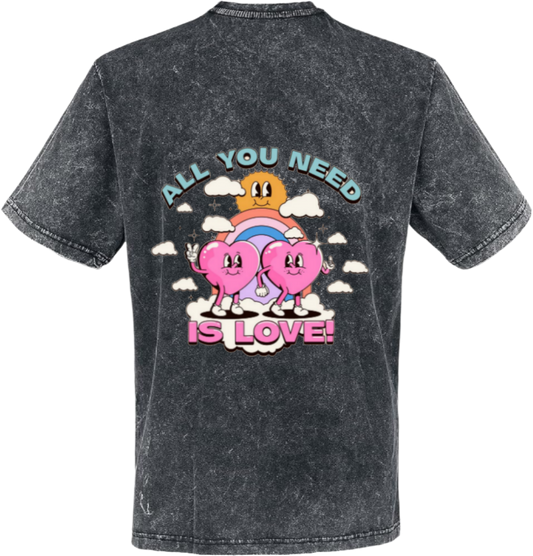 All You Need Is Love t- shirt One Size Washed Back 116