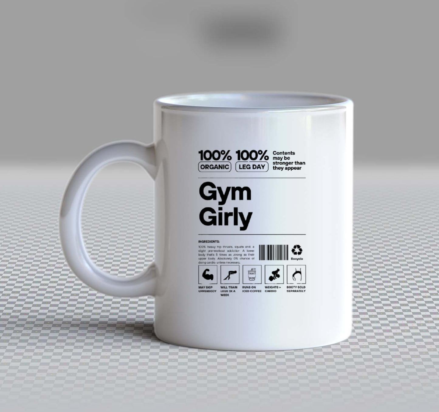 Gym Girly Back text Mug 117