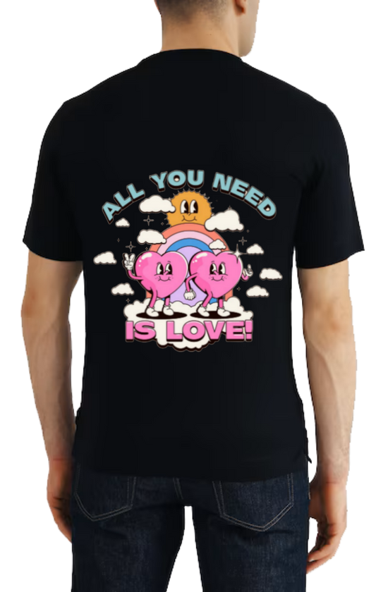 ALL YOU NEED AA t- shirt One Size Black back 118