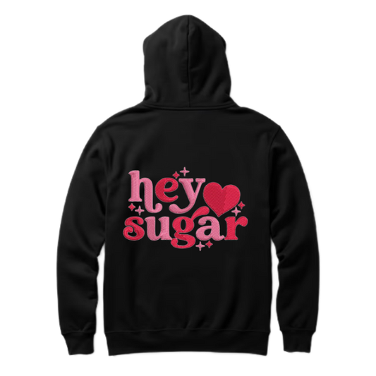 hey sugar One Size hoodie Black Back 118