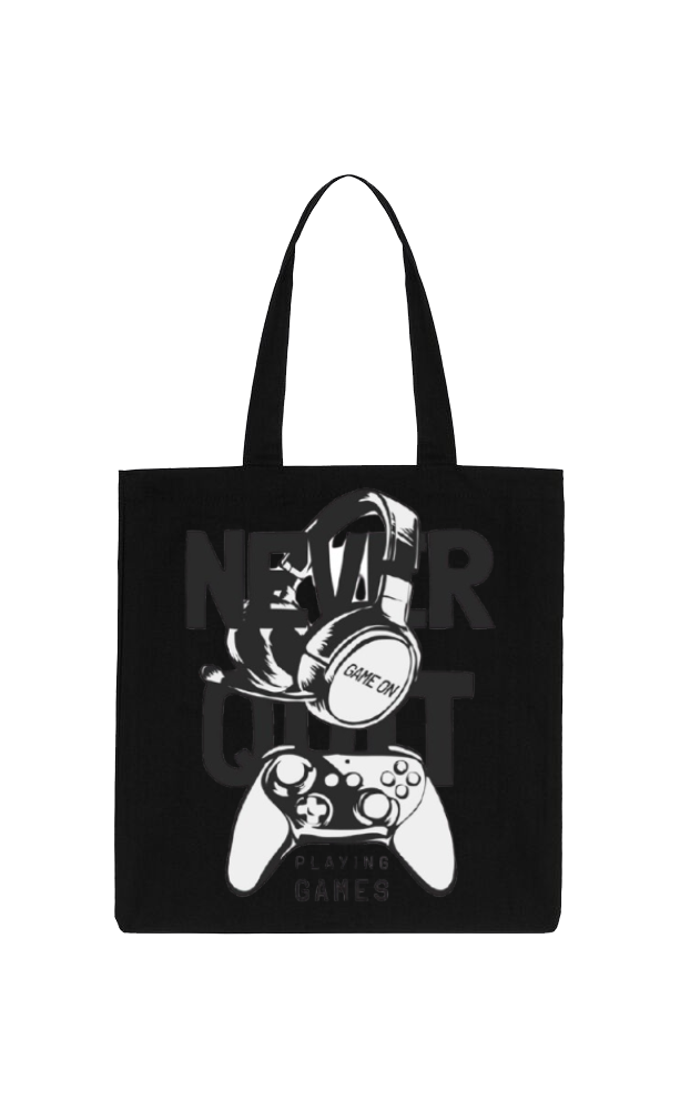 NEVER Back text tote bag Black 114