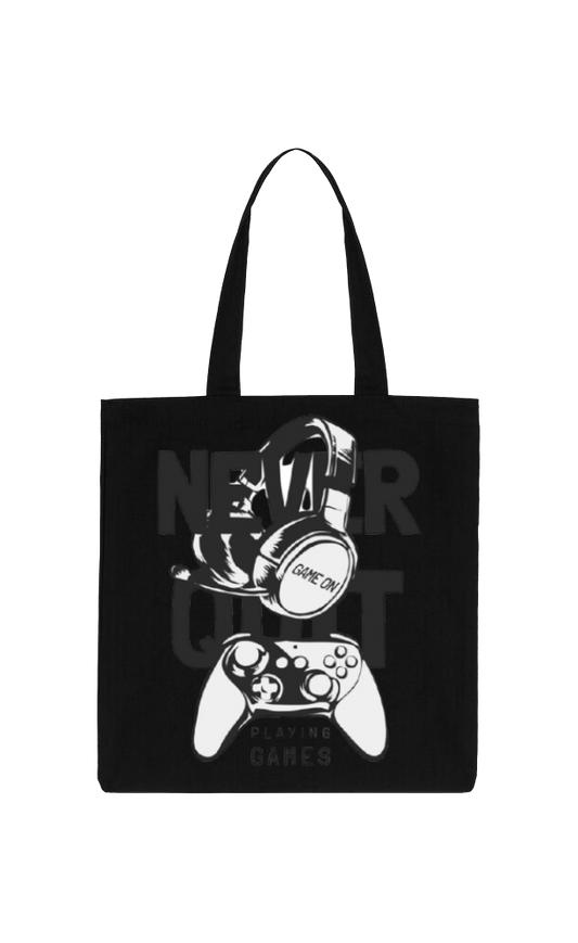 NEVER Back text tote bag Black 114