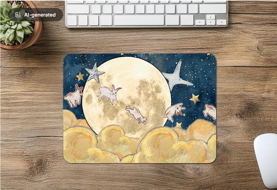 Mouse Pad Moon Rabbit