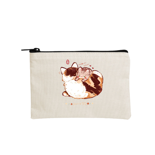 cat wallet pencil case Beige 119