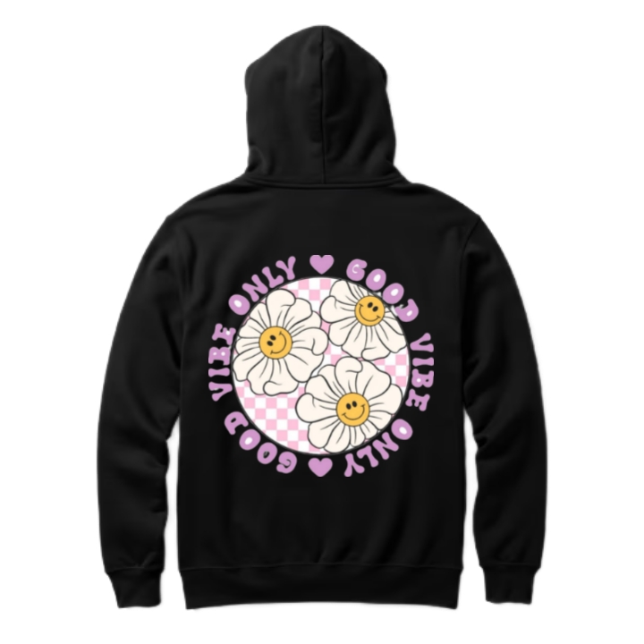 Good Vibes Only One Size hoodie Black Back 119