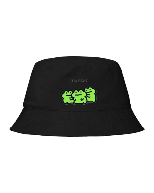 Frog Bucket hat Fishman hat cap Black 11
