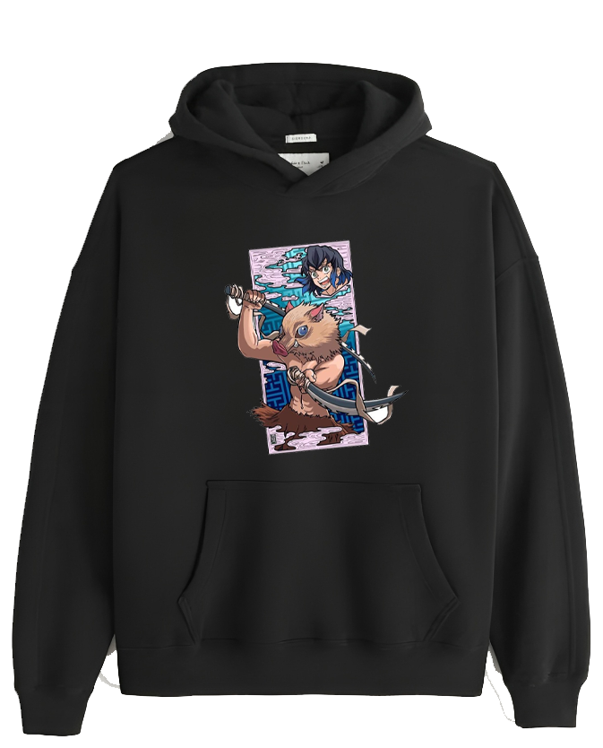 Anime Demon slayer nezuko tanjiro Oversize Hoodie Black 64