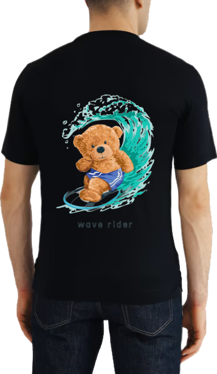 Wave Rider t- shirt One Size Black back 11