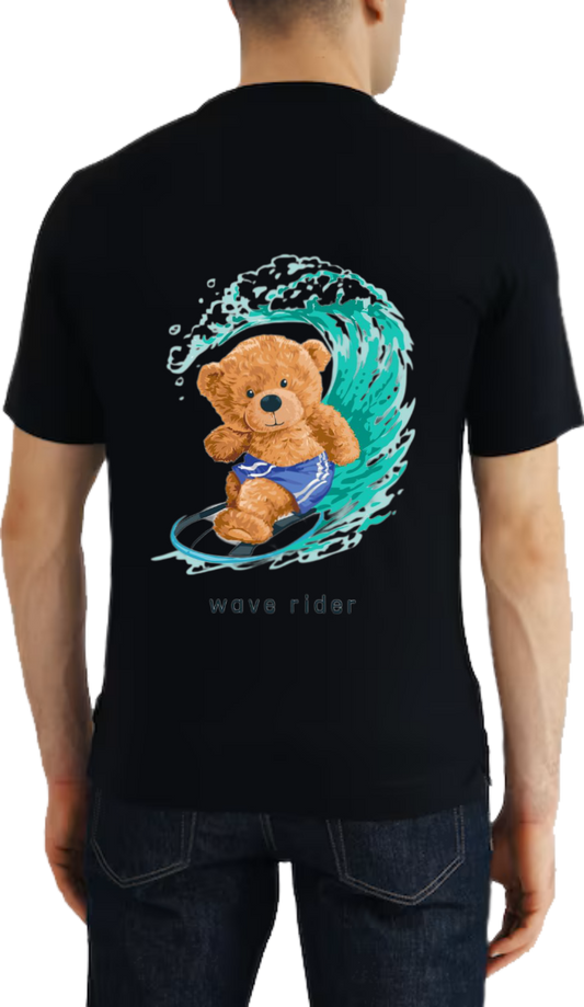 Wave Rider t- shirt One Size Black back 11