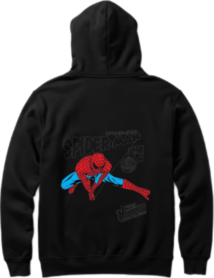 Spiderman One Size hoodie Black Back 11