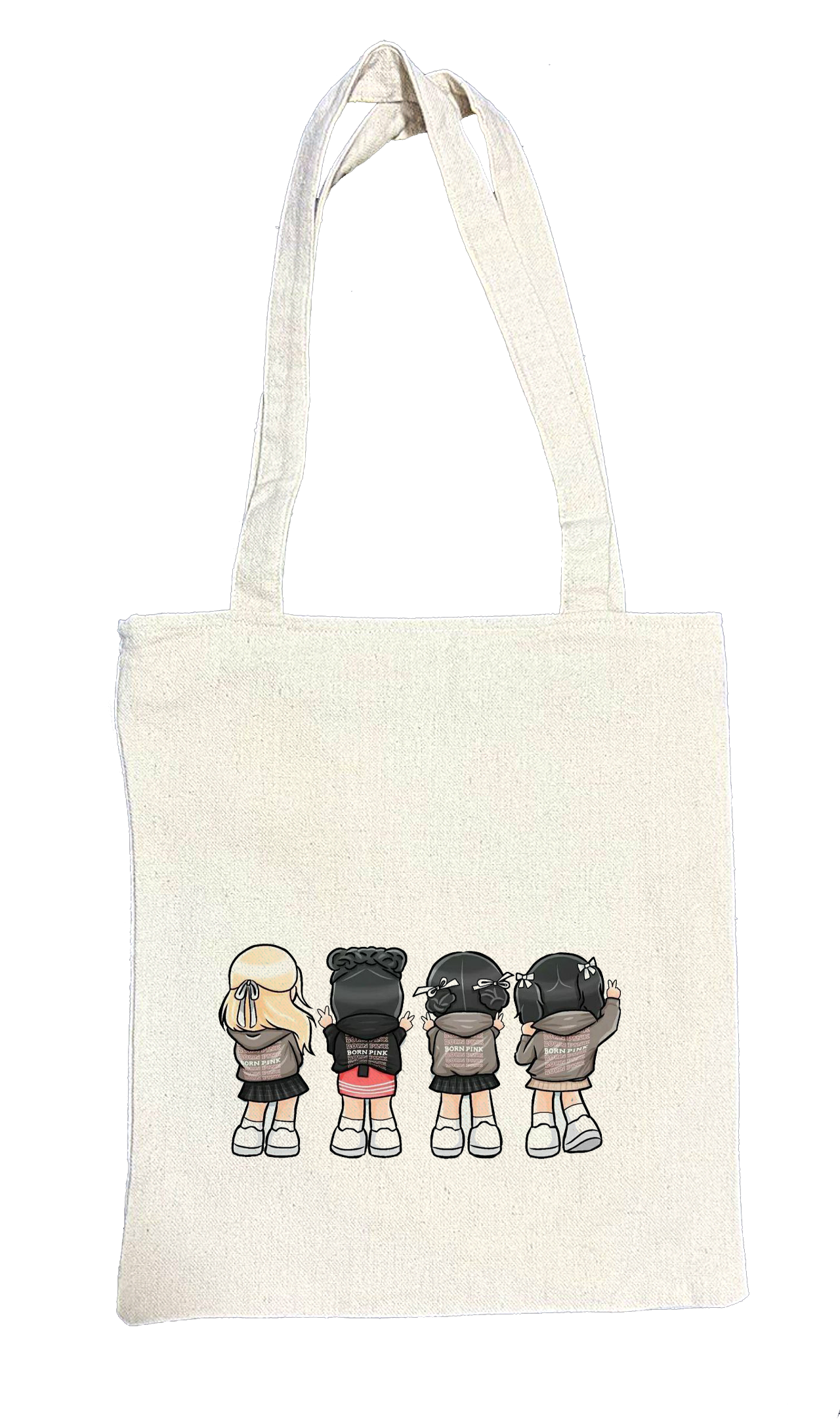 Black pink tote bag beige 10
