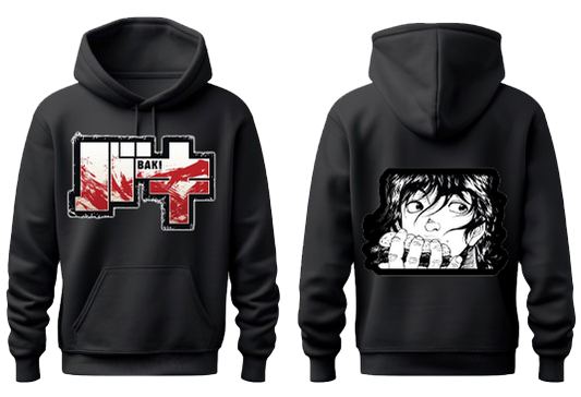 Anime baki oversize hoodie Black Back 20
