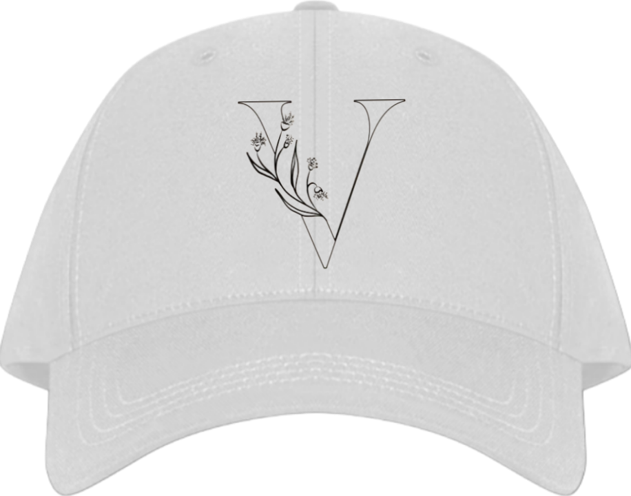 vector letter Baseball cap white V 11