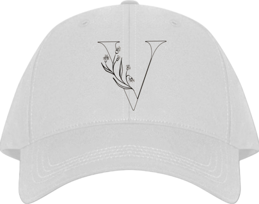 vector letter Baseball cap white V 11