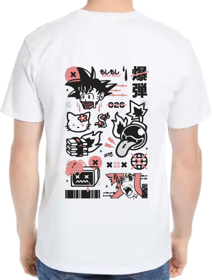 Son Goku t- shirt Over Size White Back 51