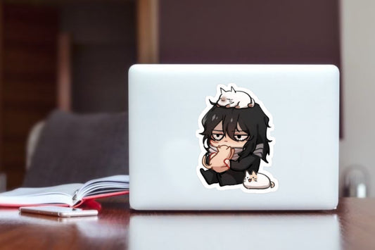 My Hero Academia Shota Aizawa Anime Sticker, Waterproof Vinyl Cat Decal for Laptop, Water Bottle, Hydro Flask, Skateboard, Luggage, Kawaii Eraser Head Merchandise Gifts
