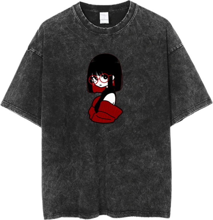 Original Character t- shirt Over Size Washed 11