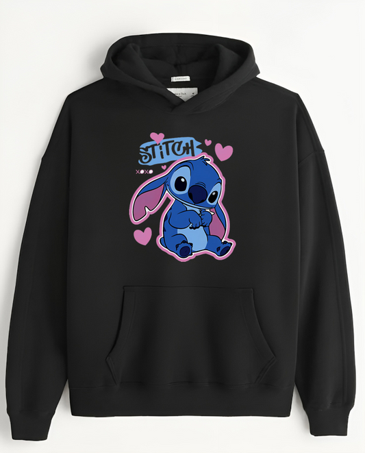 stitch Over Size hoodie Black 11