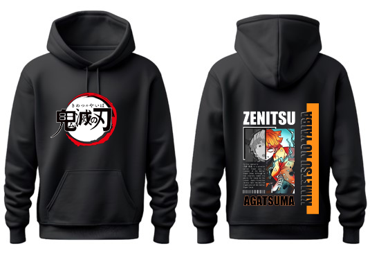 Anime Demon slayer nezuko tanjiro Oversize Hoodie Black 11
