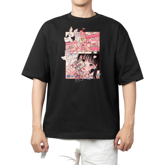 RANDOM ANIME GIRL  t- shirt Black 12