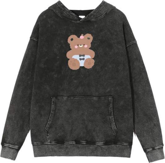 bear Oversize  Hoodie Washed gray 11